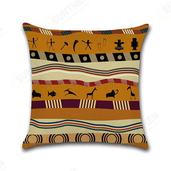 45x45CM African National Style Geometric Printing Cushion Cover Linen Pillow Case Home Decor Pillow Cover