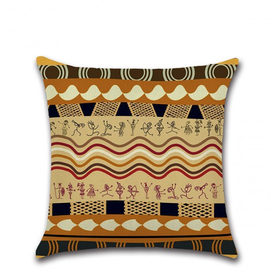 45x45CM African National Style Geometric Printing Cushion Cover Linen Pillow Case Home Decor Pillow Cover