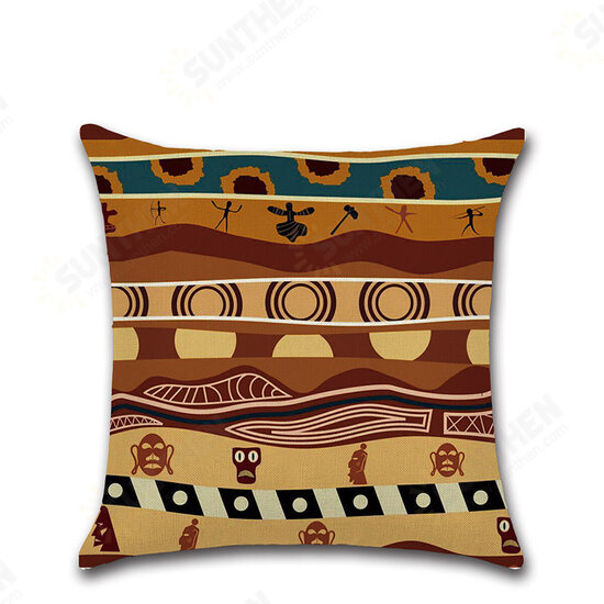 45x45CM African National Style Geometric Printing Cushion Cover Linen Pillow Case Home Decor Pillow Cover