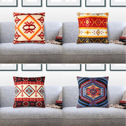 45x45CM Square Peach Skin Pillow Cover Retro Geometric Printing Pillow Case Home Waist Sofa Pillow Cover 45x45CM Square Peach Skin Pillow Cover Retro Geometric Printing Pillow Case Home Waist Sofa Pillow Cover