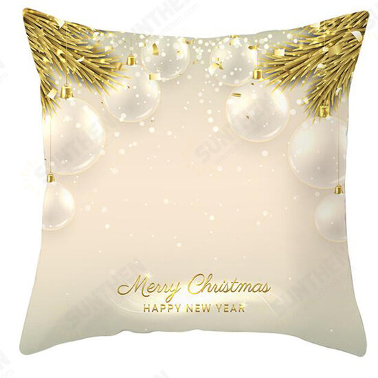 45x45cm Christmas Cushion Cover Golden Christmas Tree Snow Elf Cushion Covers Festival Decorative Pillowcase Pillow Covers