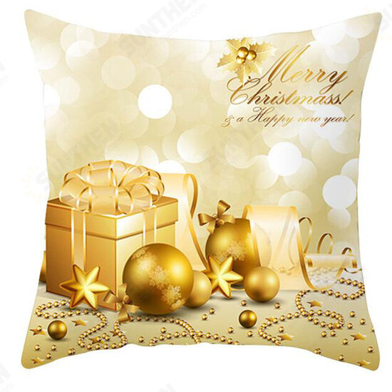 45x45cm Christmas Cushion Cover Golden Christmas Tree Snow Elf Cushion Covers Festival Decorative Pillowcase Pillow Covers