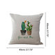 45x45cm Plant Series Color Hand Painted Cactus Cotton Linen Sofa Cushion Cover Pillow Case