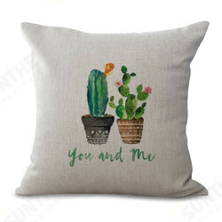 45x45cm Plant Series Color Hand Painted Cactus Cotton Linen Sofa Cushion Cover Pillow Case 45x45cm Plant Series Color Hand Painted Cactus Cotton Linen Sofa Cushion Cover Pillow Case