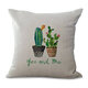 45x45cm Plant Series Color Hand Painted Cactus Cotton Linen Sofa Cushion Cover Pillow Case