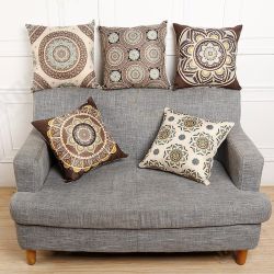 45x45cm Vintage Flower Cotton Linen Throw Pillow Case Waist Cushion Cover Bags Home Sofa Car Decor