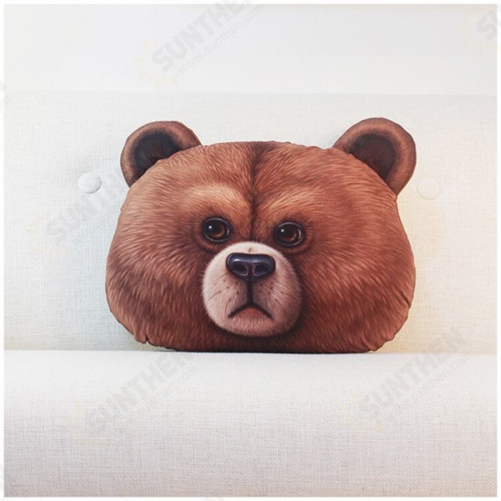 49x34cm Creative PP Cotton 3D Bear Rabbit Cushion Animal Head Pillow Birthday Gift Trick Toys