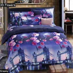 4pcs 3D Plum Blossom Bridge Reactive Dyeing Polyester Fiber Bedding Sets Queen King Size Duvet Cover 4pcs 3D Plum Blossom Bridge Reactive Dyeing Polyester Fiber Bedding Sets Queen King Size Duvet Cover