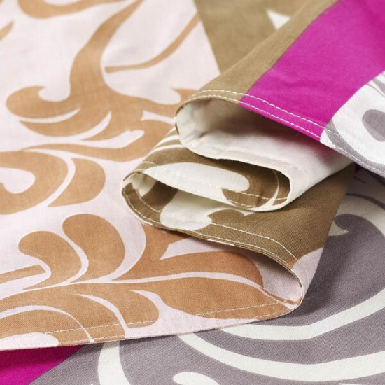 4pcs Polyester Fiber Sunny Mood Reactive Print Bedding Sets With Duvet Cover