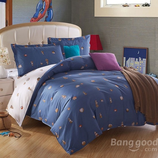 4pcs Suit Cotton Conch Predestined Love Printed Thicken Bedding Sets