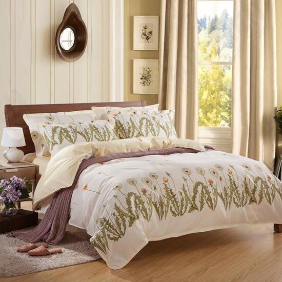 4pcs Suit Polyester Fiber Eternal Love Reactive Dyeing Bedding Sets