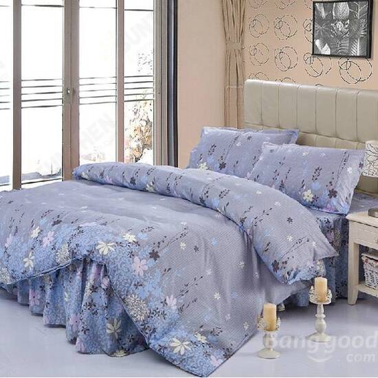 4pcs Suit Polyester Fiber Purple Rosemary Reactive Dyeing Bedding Sets