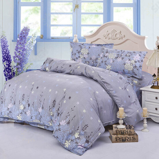 4pcs Suit Polyester Fiber Purple Rosemary Reactive Dyeing Bedding Sets