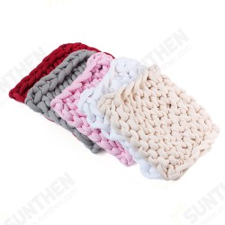 50 x 50cm Handmade Knitted Blanket Cotton Soft Washable Lint-free Throw Multicolored Thick Thread Blankets 50 x 50cm Handmade Knitted Blanket Cotton Soft Washable Lint-free Throw Multicolored Thick Thread Blankets