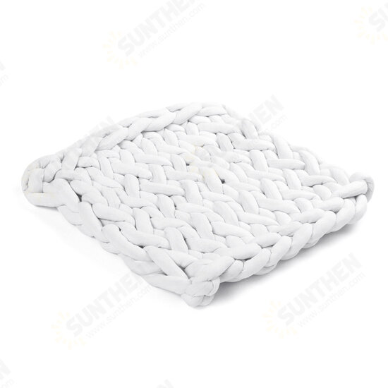 50 x 50cm Handmade Knitted Blanket Cotton Soft Washable Lint-free Throw Multicolored Thick Thread Blankets