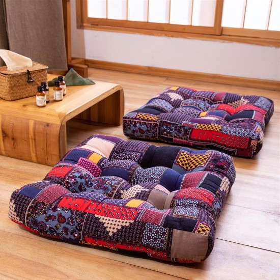 55x55x10cm Square Tatami Cushion Cotton Linen Floor Pillow Chair Seat Pad Mat