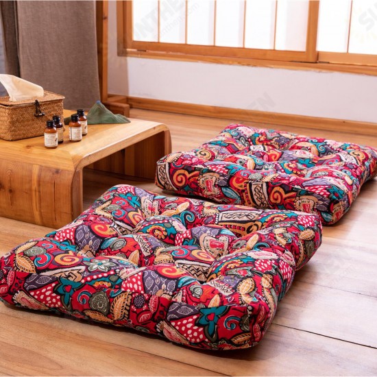 55x55x10cm Square Tatami Cushion Cotton Linen Floor Pillow Chair Seat Pad Mat