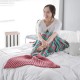 95x195CM Yarn Knitting Mermaid Tail Blanket Wave Stripe Warm Super Soft Sleep Bag Bed Mat