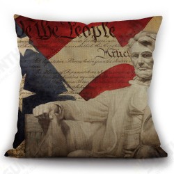 American Independence Day Pillow Painting American Flag Linen Pillowcase Cushion Cover American Independence Day Pillow Painting American Flag Linen Pillowcase Cushion Cover