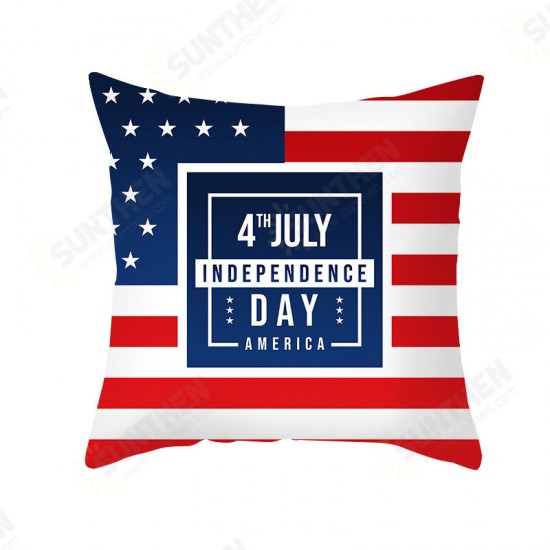 American Independence Day Pillowcase Custom Simple Peach Skin Cushion Cover Sofa Pillowcase Home