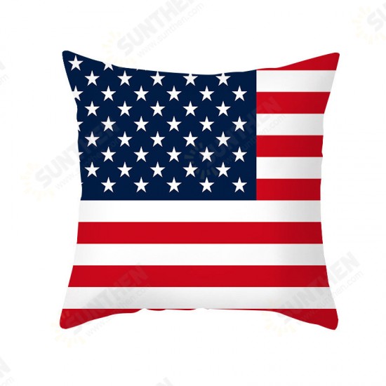 American Independence Day Pillowcase Custom Simple Peach Skin Cushion Cover Sofa Pillowcase Home