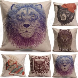 Animal World Cotton Linen Pillow Case Waist Throw Cushion Cover Home Sofa Decor Animal World Cotton Linen Pillow Case Waist Throw Cushion Cover Home Sofa Decor