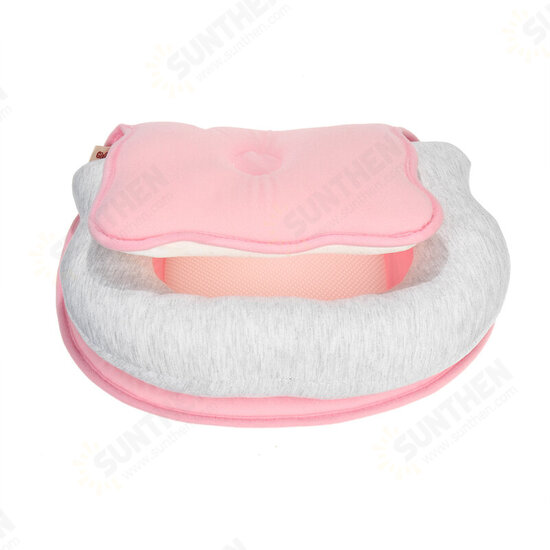 Baby Infant Newborn Folding Breathable Pillow Sleep Mat U Style Prevent Deviated Head Positioner