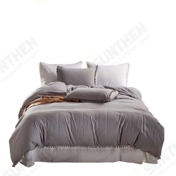 Bedding Sets with Washed Ball Decorative Microfiber Fabric Queen King Duvet Cover Pillowcase Comfortable Bedding Sets with Washed Ball Decorative Microfiber Fabric Queen King Duvet Cover Pillowcase Comfortable