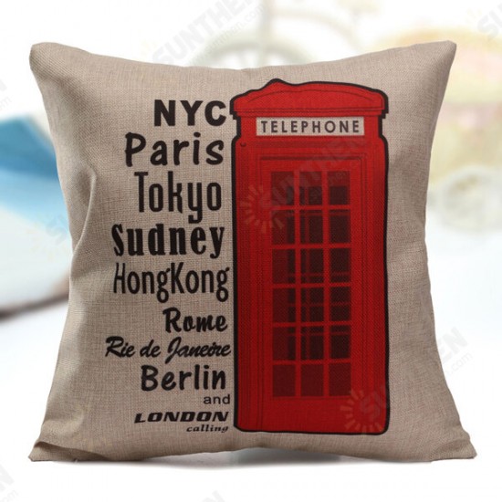 British Style Printed Pillows Cases Home Bedroom Sofa Decor Cushion Cover