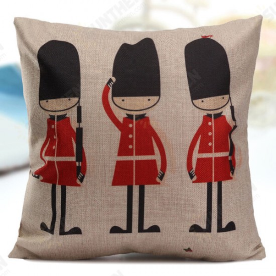 British Style Printed Pillows Cases Home Bedroom Sofa Decor Cushion Cover