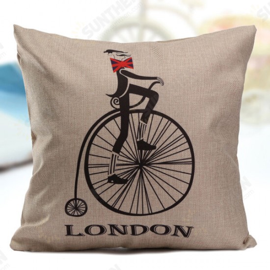 British Style Printed Pillows Cases Home Bedroom Sofa Decor Cushion Cover