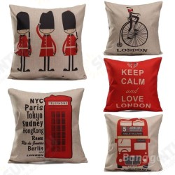 British Style Printed Pillows Cases Home Bedroom Sofa Decor Cushion Cover British Style Printed Pillows Cases Home Bedroom Sofa Decor Cushion Cover