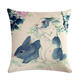 Chinese Watercolor Rabbit Printing Linen Cotton Throw Pillow Cover Home Sofa Office Seat Pillow Case