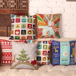 Christmas Cartoon Printed Pillow Cases Home Sofa Square Cushion Cover Christmas Cartoon Printed Pillow Cases Home Sofa Square Cushion Cover