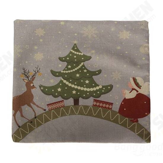 Christmas Cartoon Printed Pillow Cases Home Sofa Square Cushion Cover