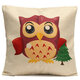 Christmas Cute Owl Series Throw Pillow Case Square Cushion Cover Home Sofa Decoration