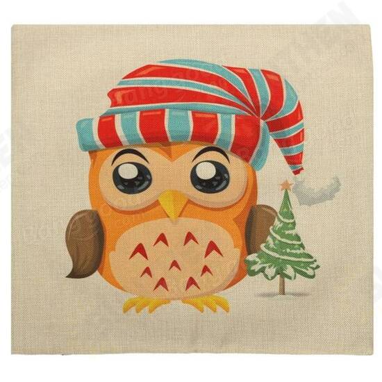 Christmas Cute Owl Series Throw Pillow Case Square Cushion Cover Home Sofa Decoration