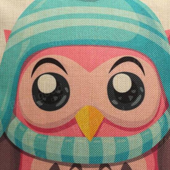 Christmas Cute Owl Series Throw Pillow Case Square Cushion Cover Home Sofa Decoration