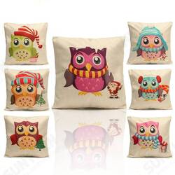 Christmas Cute Owl Series Throw Pillow Case Square Cushion Cover Home Sofa Decoration Christmas Cute Owl Series Throw Pillow Case Square Cushion Cover Home Sofa Decoration