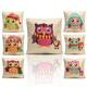 Christmas Cute Owl Series Throw Pillow Case Square Cushion Cover Home Sofa Decoration