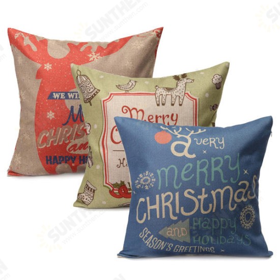 Christmas Letters Throw Pillow Case Square Sofa Office Cushion Cover Home Decor