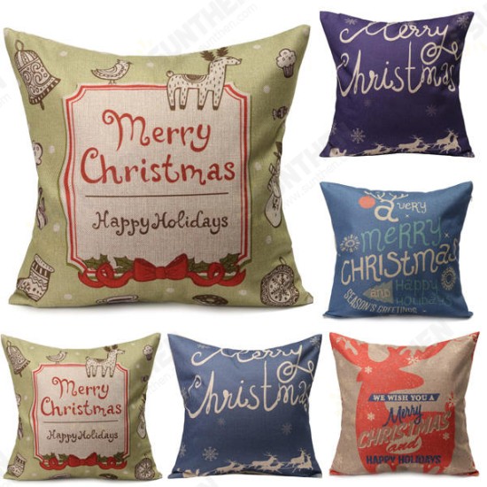 Christmas Letters Throw Pillow Case Square Sofa Office Cushion Cover Home Decor