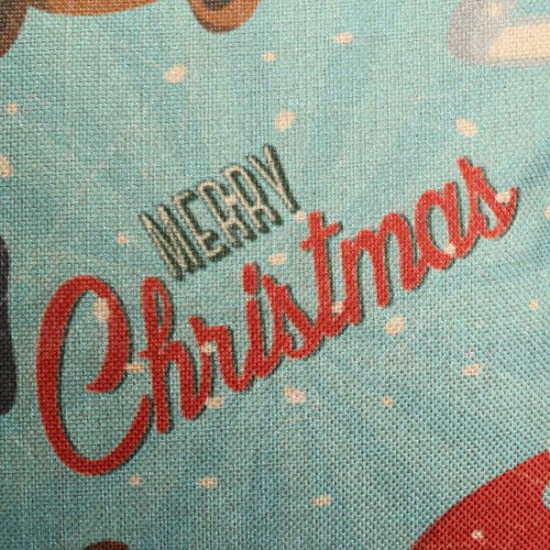 Christmas Santa Reindeer Cotton Linen Throw Pillow Case Sofa Car Gifts Cushion Cover