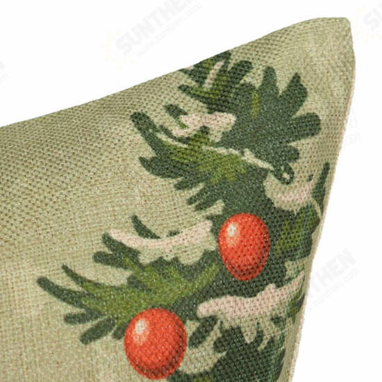 Christmas Santa Reindeer Cotton Linen Throw Pillow Case Sofa Car Gifts Cushion Cover