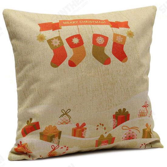 Christmas Socks Throw Pillow Cases Home Sofa Square Cushion Cover