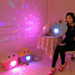 Colorful Plush LED Music Projection Star Cake Heart Shape Throw Pillow Home Sofa Decor Valentine Gift Colorful Plush LED Music Projection Star Cake Heart Shape Throw Pillow Home Sofa Decor Valentine Gift