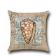 Conch Seahorse Seashell Cushion Cover 45*45cm Cotton Linen Wedding Decor Throw Pillow Case