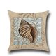 Conch Seahorse Seashell Cushion Cover 45*45cm Cotton Linen Wedding Decor Throw Pillow Case