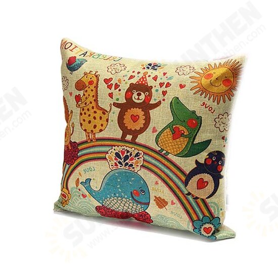 Cute Animal Print Pillow Case Chair Office Car Pillowcase