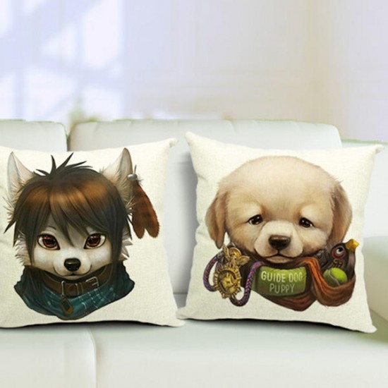 Cute Cartoon Dog Pillow Case Home Offcie Car Cushion Cover